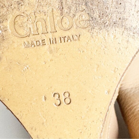 Chloe sling back wedge ankle booties cream taupe size 38 - Picture 6 of 7